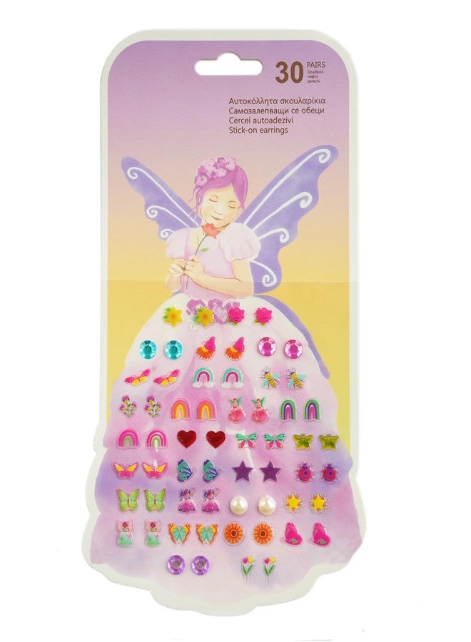 koutey 30 Pairs Stick On Earrings - Little Girls Sticker Earrings Self-Adhesive Butterfly Sticky Earring Gem Stickers For Kids (Butterfly) - Image 1